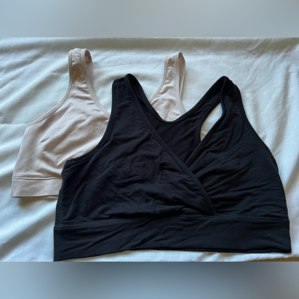 Bundle - 2 Nursing & Sleep Bras | Black - XL Kindred Bravely & Pink - XL Auden